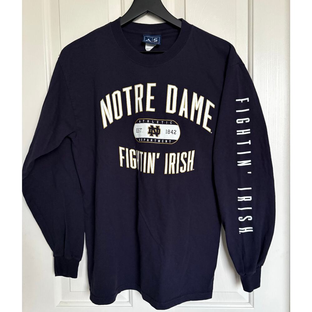 Mens Vintage AS Sports Notre Dame Fightingβ Irish Athletic Dept LS T-Shirt Sz M